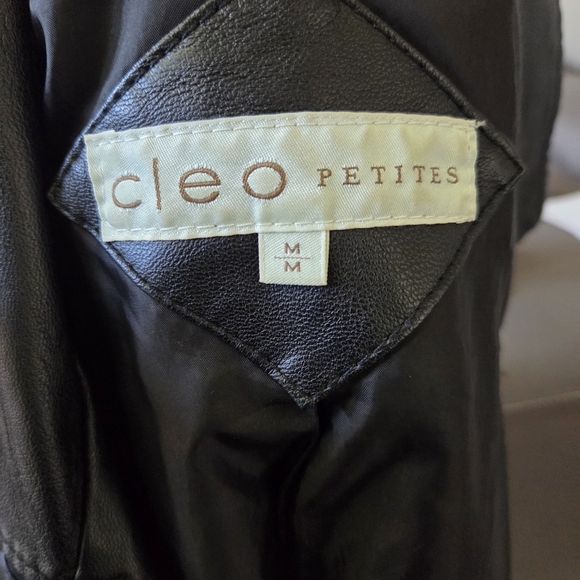 Cleo Womans Black Faux Leather Jacket Size Med - Picture 5 of 5